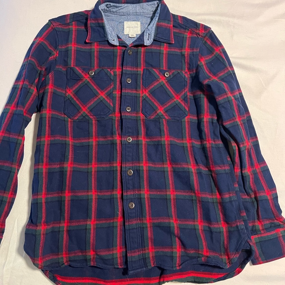 American Eagle Plaid Button Down Shirt - Size Large